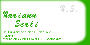mariann serli business card